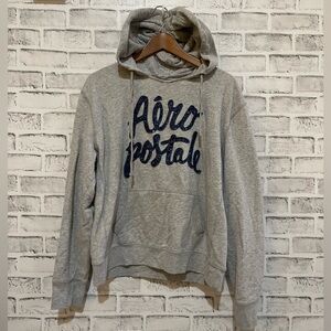 Women’s Aeropostale gray with blue sequin logo sweatshirt hoodie XL